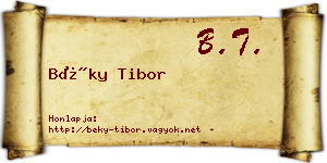 Béky Tibor névjegykártya